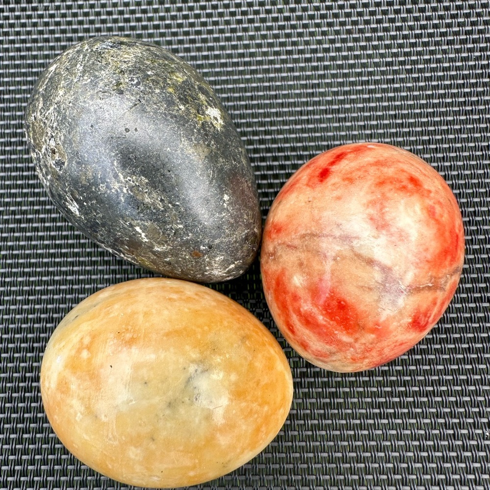3 Polished Stone Eggs